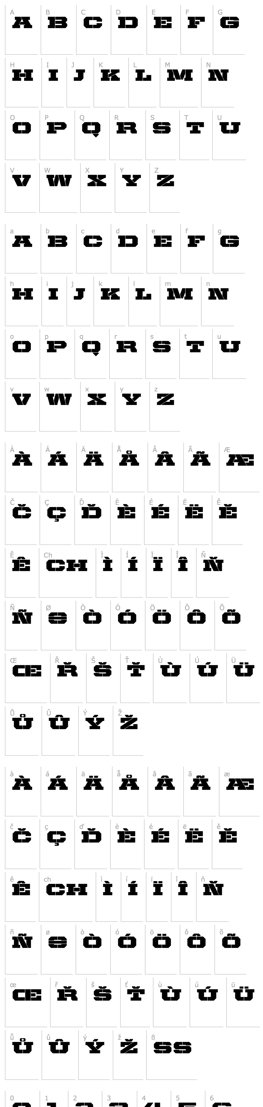 Overview UnitedSerifExt-Stencil