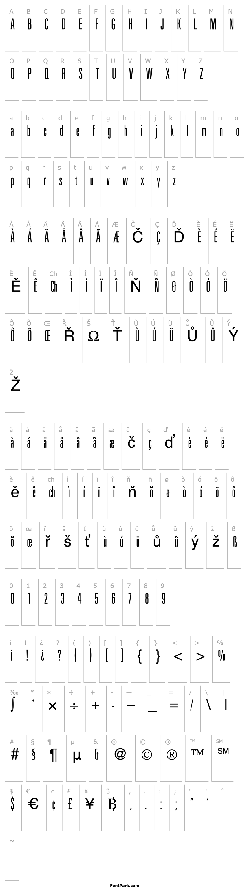 Overview UnitusNarrowTwo-Regular DB