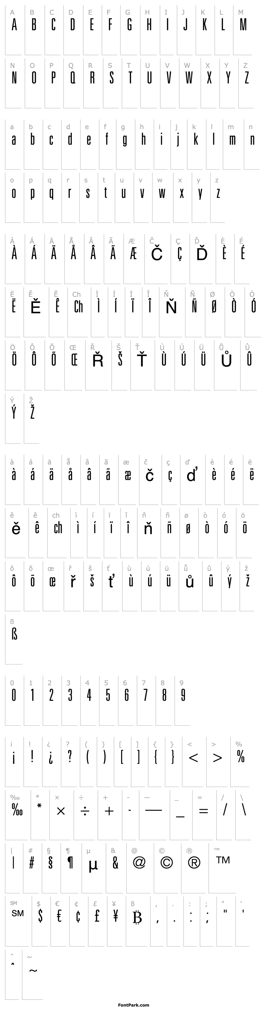 Přehled Univers LT 49 Light Ultra Condensed