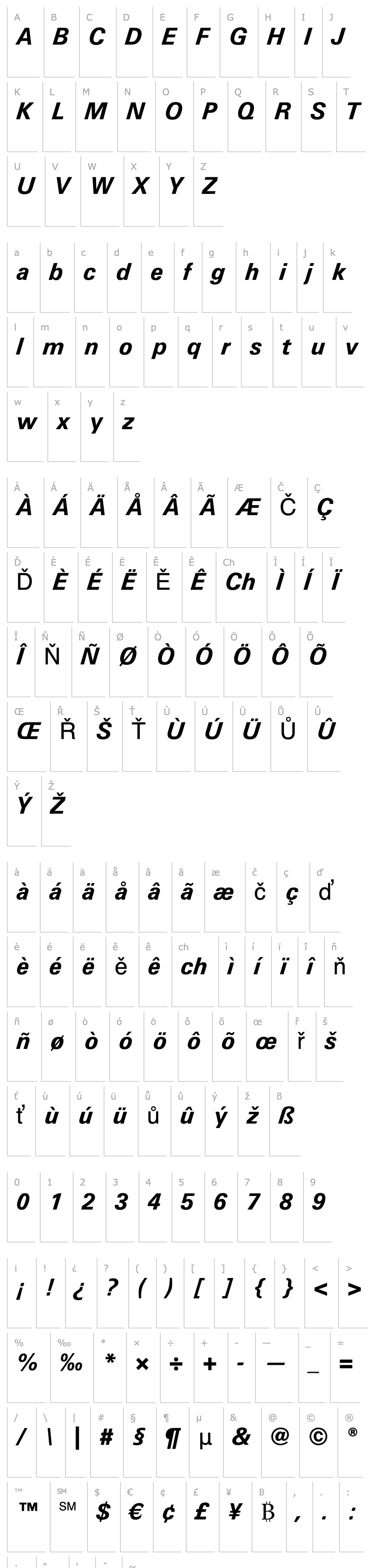 Overview Univers LT 66 Bold Italic