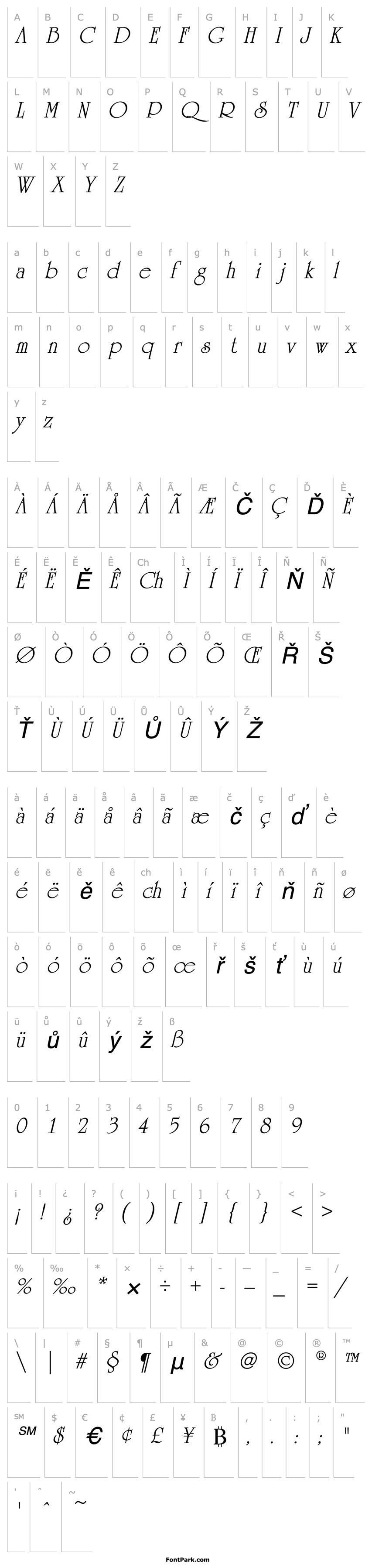 Přehled UniversityEF-RomanItalic