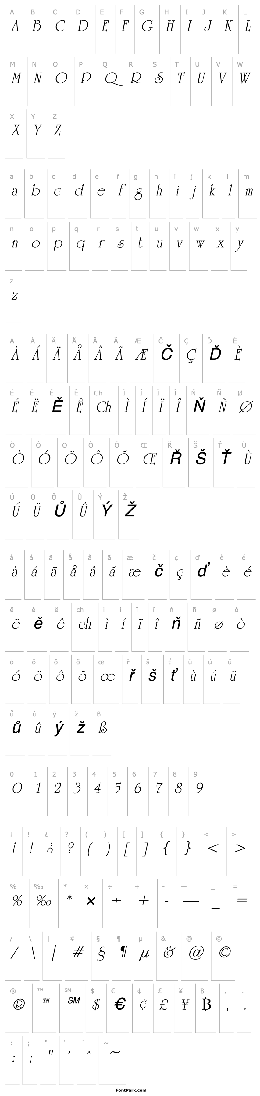 Přehled UniversityOrnate Italic