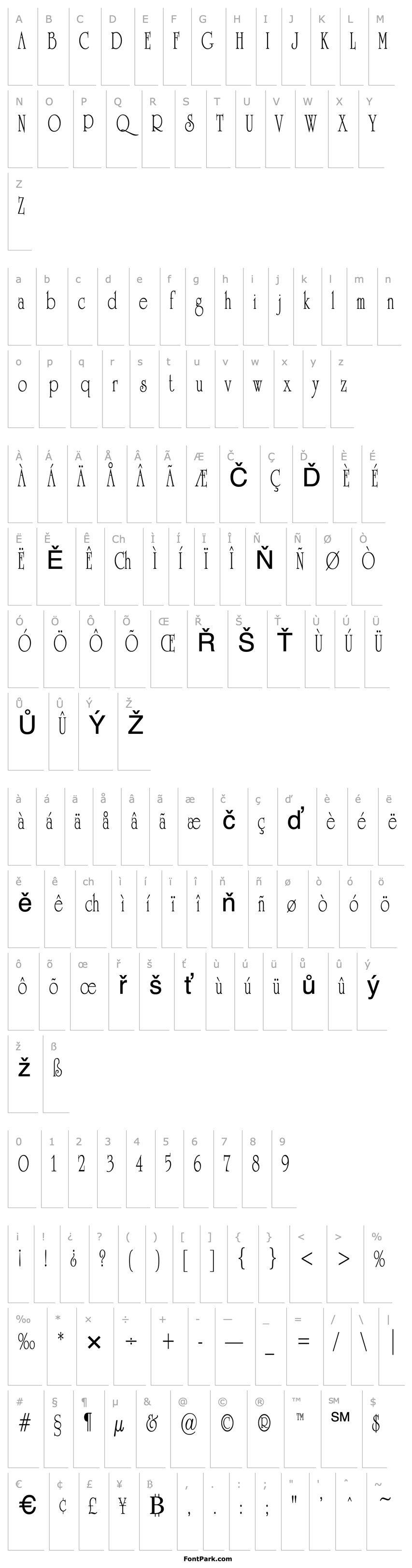 Přehled UniversityOrnateCondensed