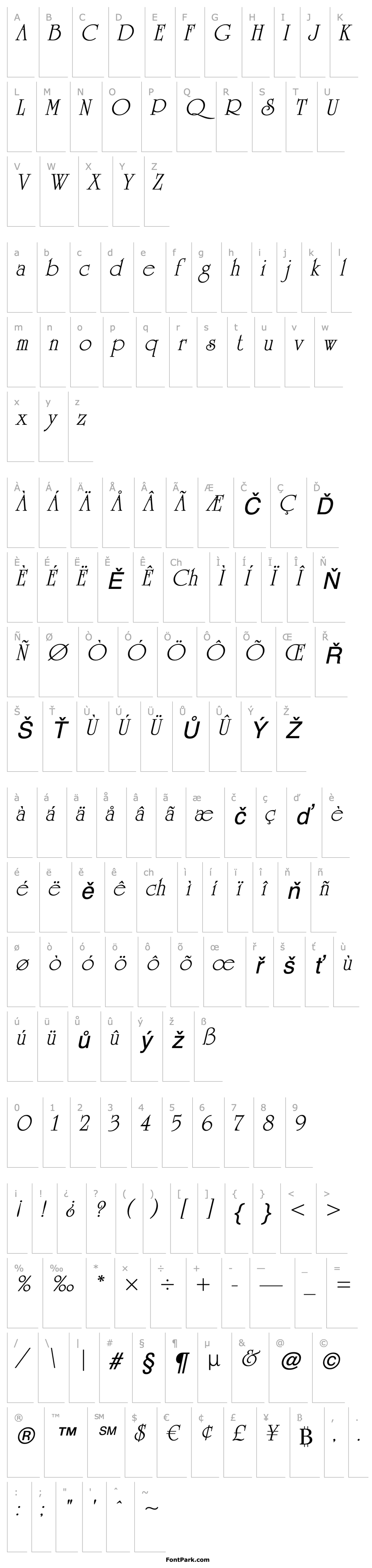 Overview UniversityRomanStd-Italic