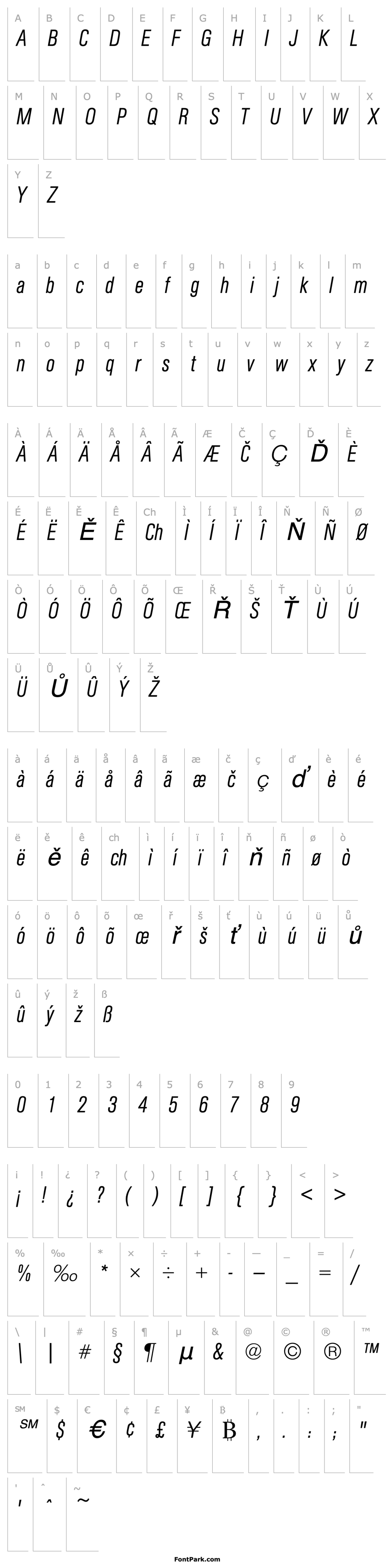 Přehled URWAccidaliaBucTLigCon Italic