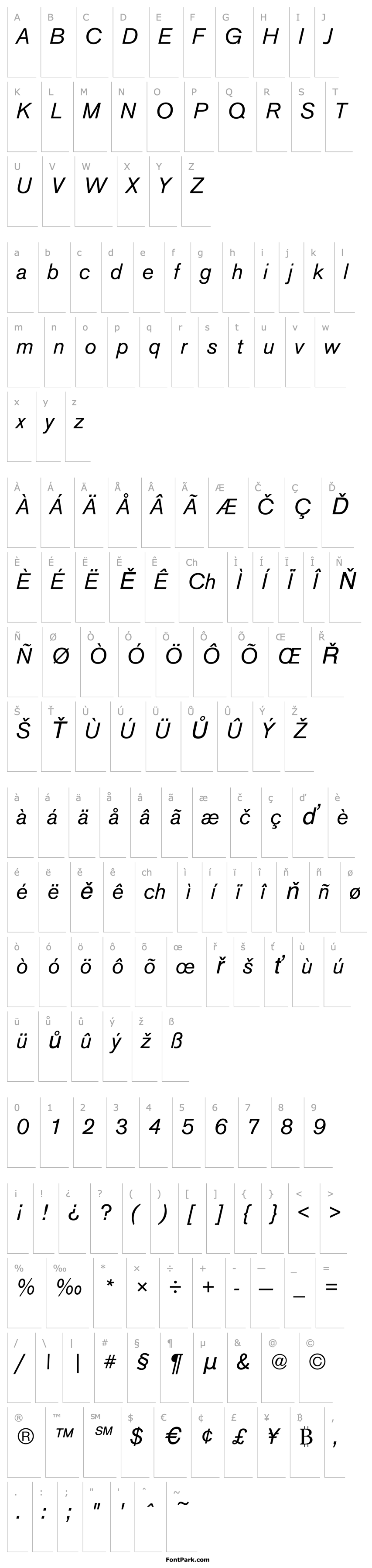 Přehled URWAccidaliaT Italic