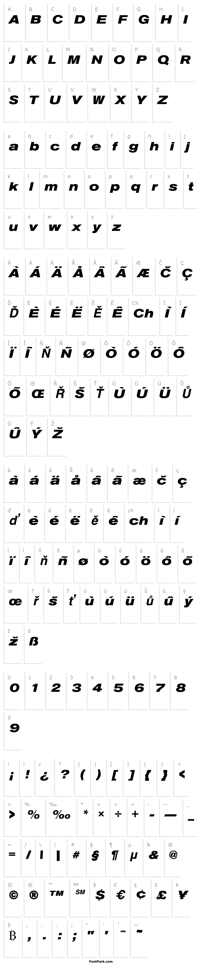 Přehled URWAccidaliaTExt Bold Italic