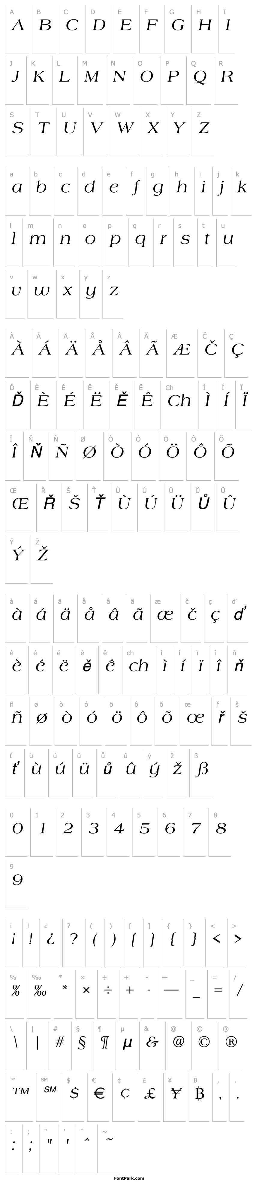 Přehled URWAmericanaT Italic