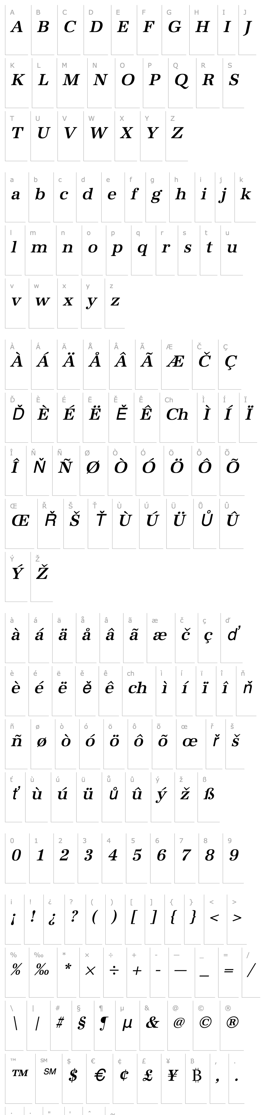 Přehled URWAntiquaTMed Oblique