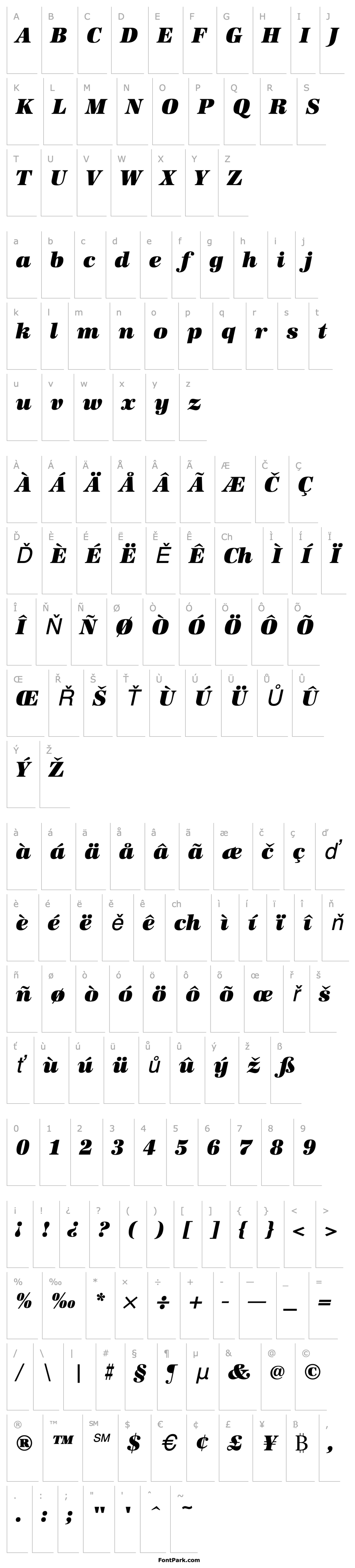 Overview URWAntiquaTSup Italic