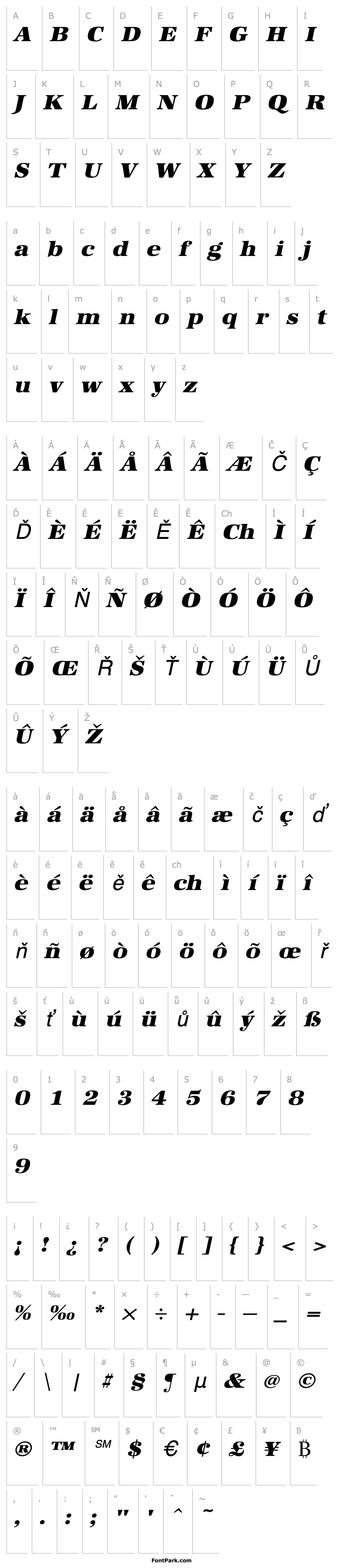 Přehled URWAntiquaTUltBolExtWid Oblique