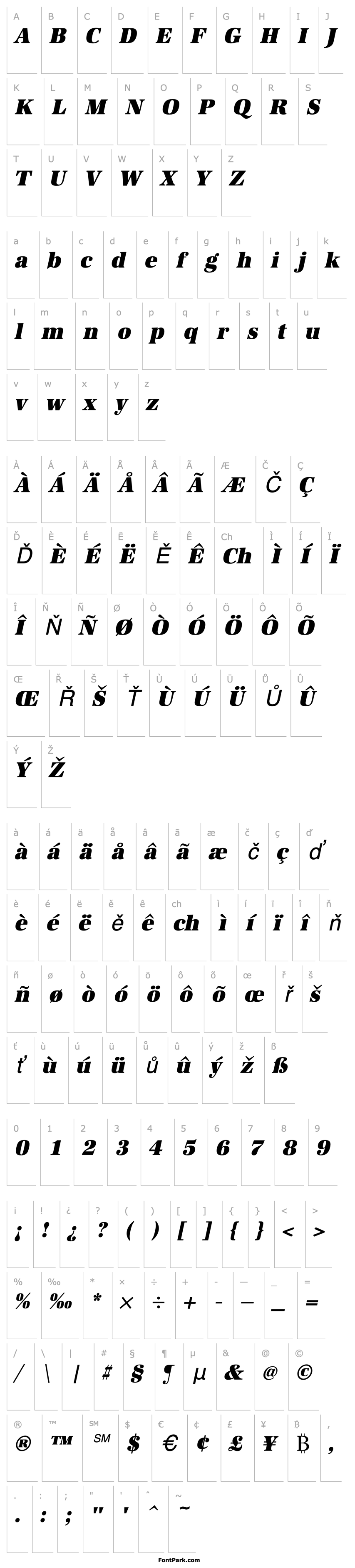 Přehled URWAntiquaTUltBolNar Oblique