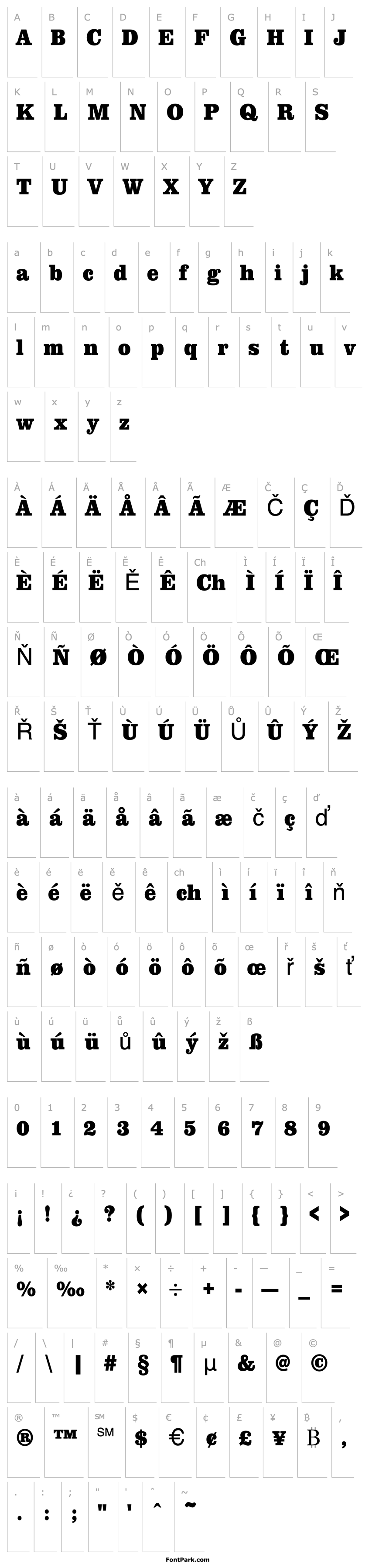 Overview URWClarendonTExtBolExtNar