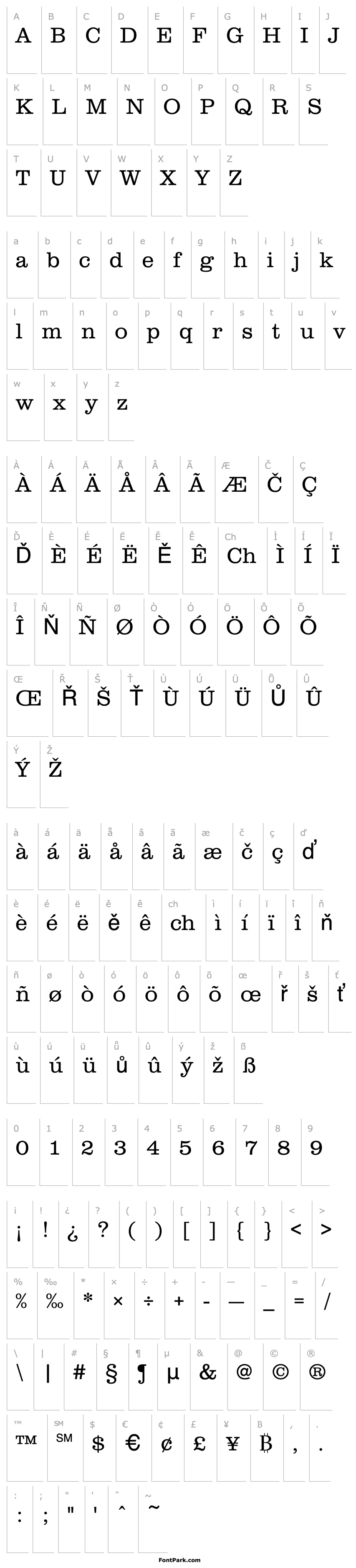 Přehled URWClarendonTLig