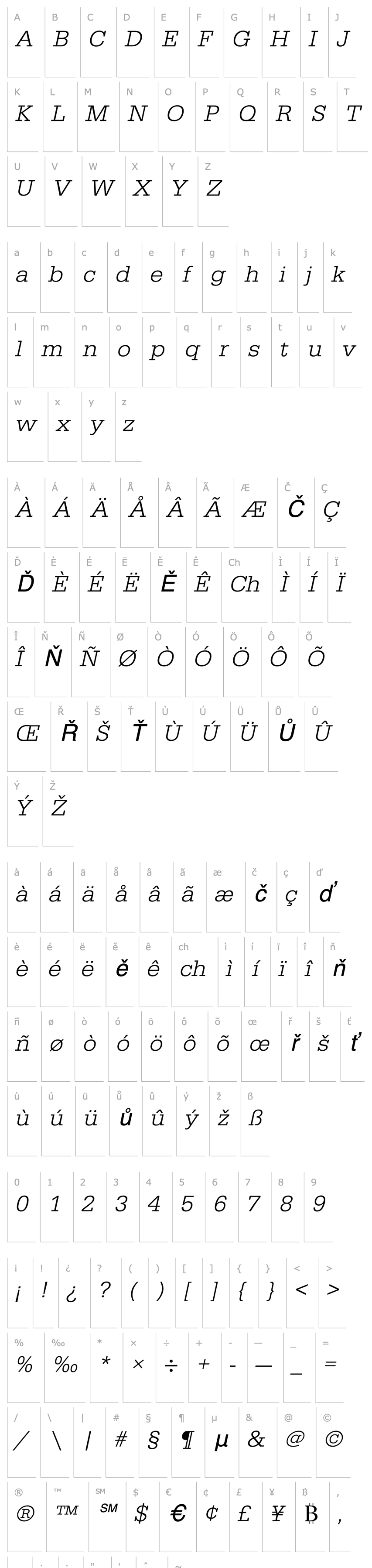 Přehled URWEgyptienneTLigWid Oblique