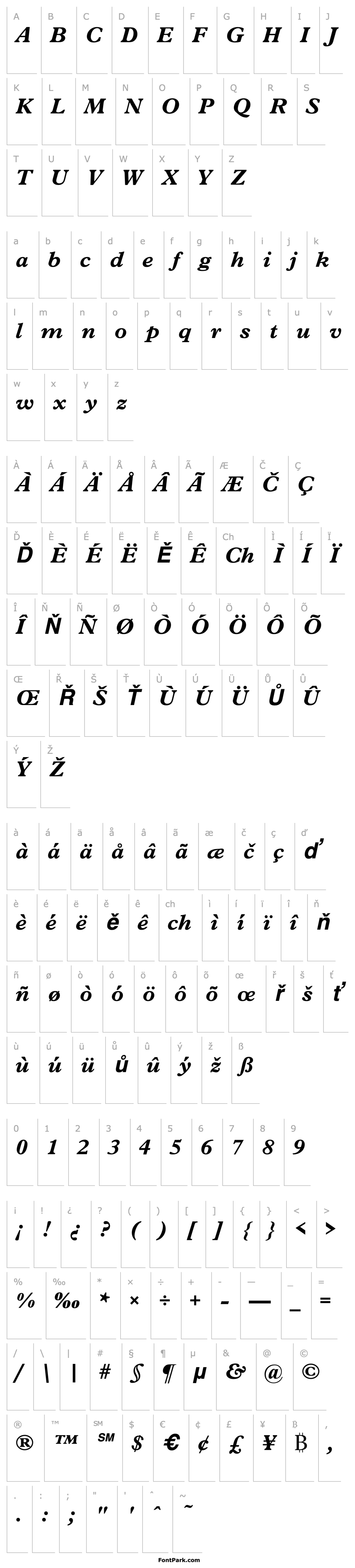 Overview URWPleiadesT Bold Italic