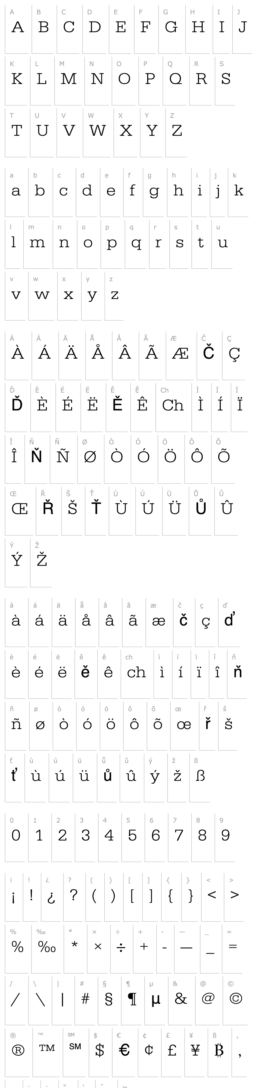 Přehled URWTypewriterTLigExtWid