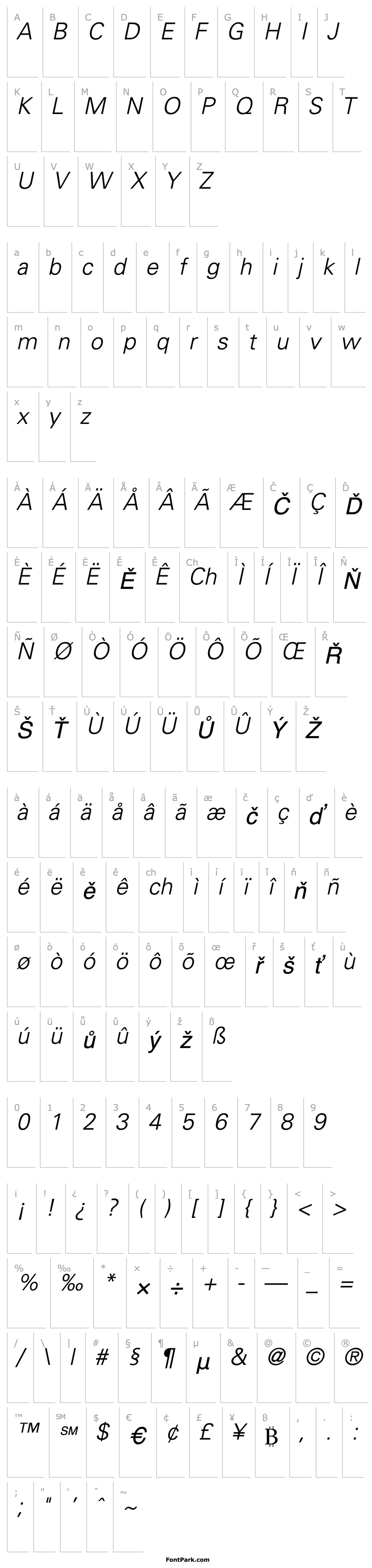 Overview USA Light Italic