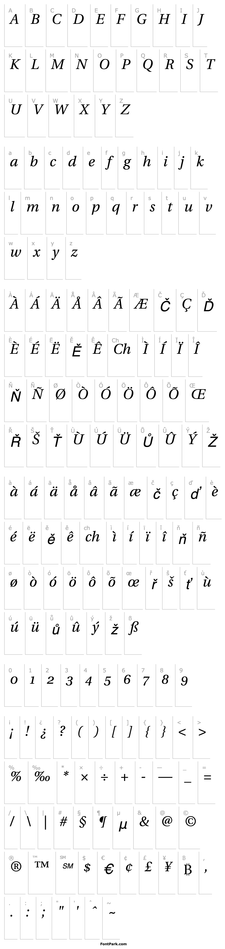 Přehled UtopiawithOldstyleFigures-Italic