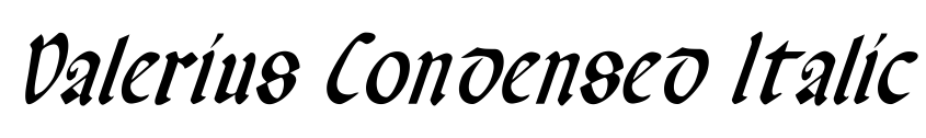 Preview Valerius Condensed Italic