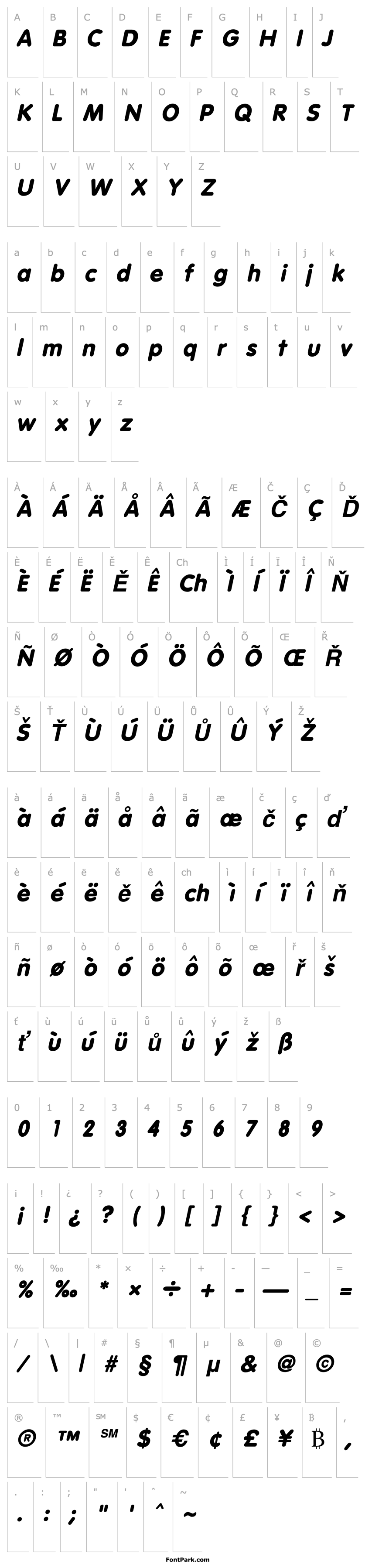 Přehled Vagabond Bold Italic