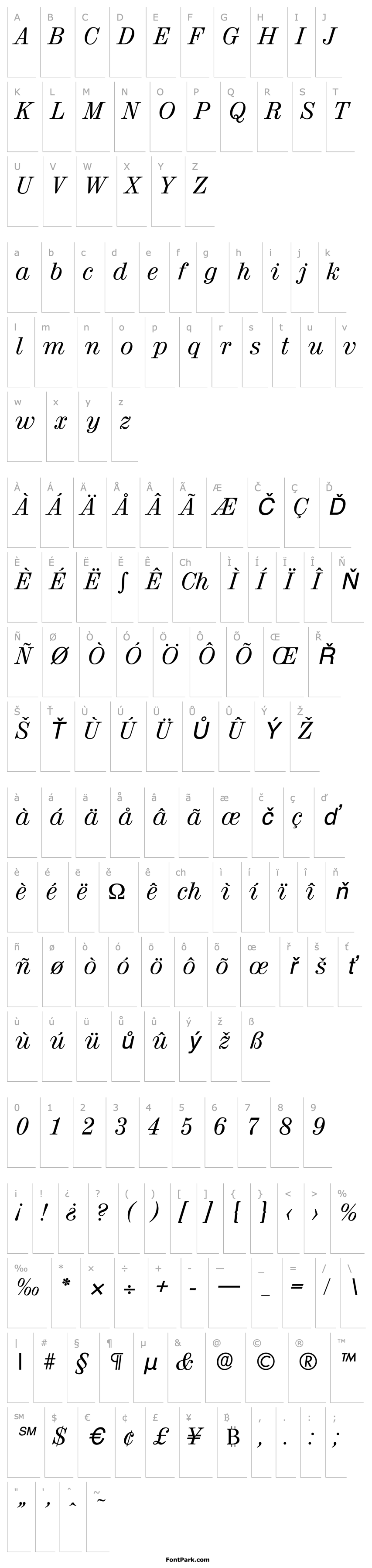 Přehled Valencia-Serial-RegularItalic DB