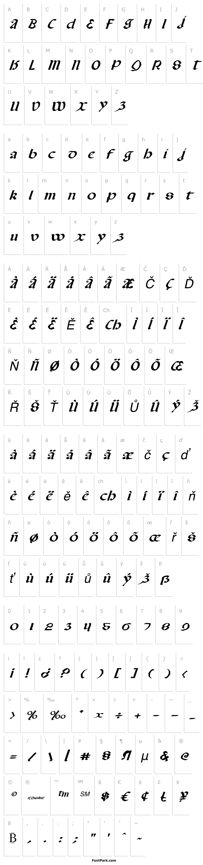 Overview Valerius Expanded Italic