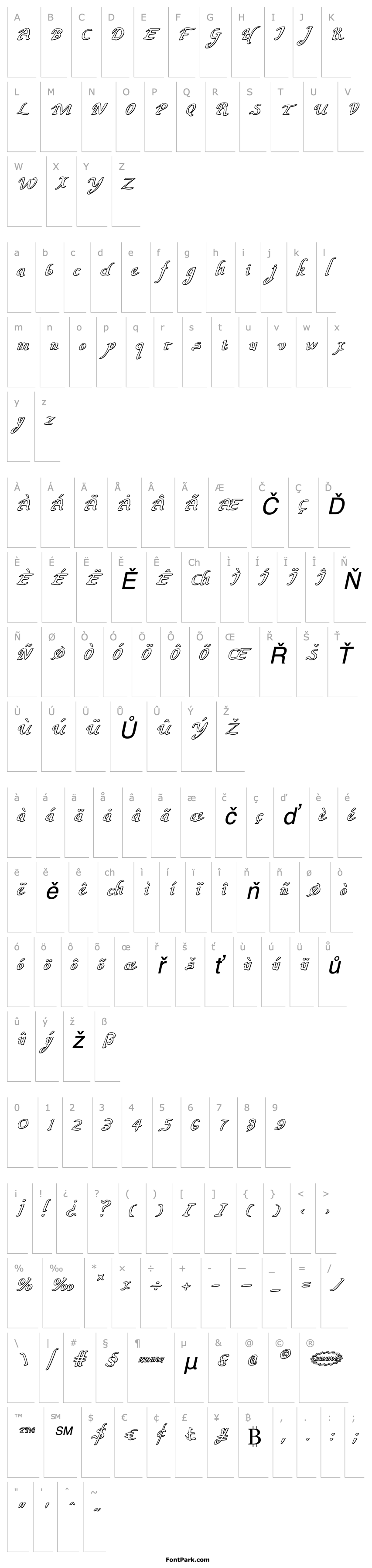 Přehled Valley Forge Outline Italic