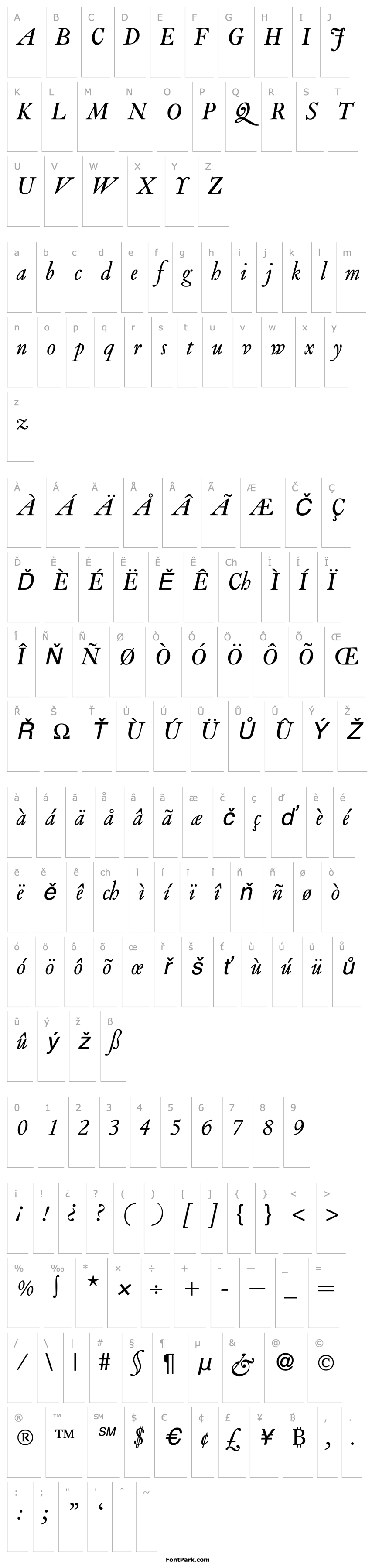 Přehled VanityDisplay-RegularItalic