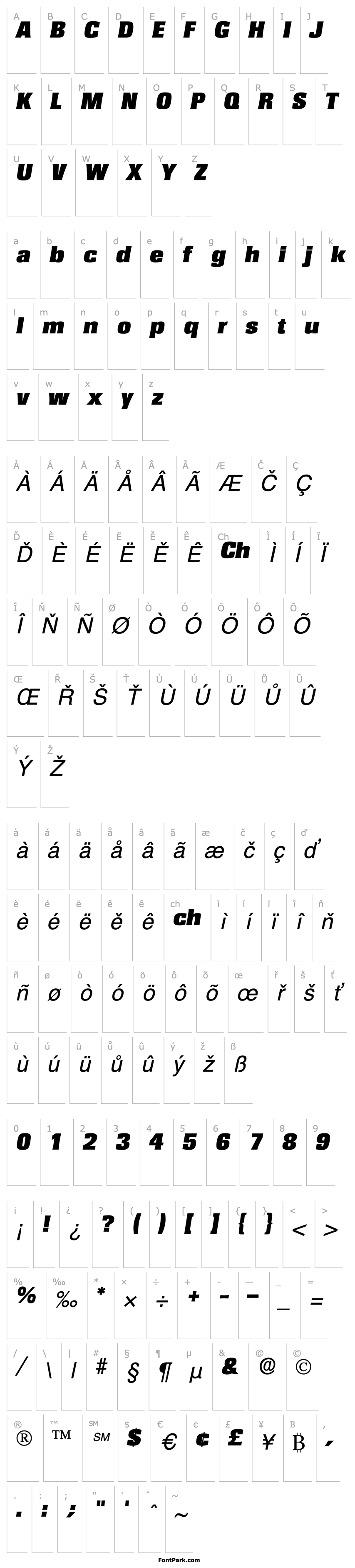 Přehled Variat Display SSi Italic