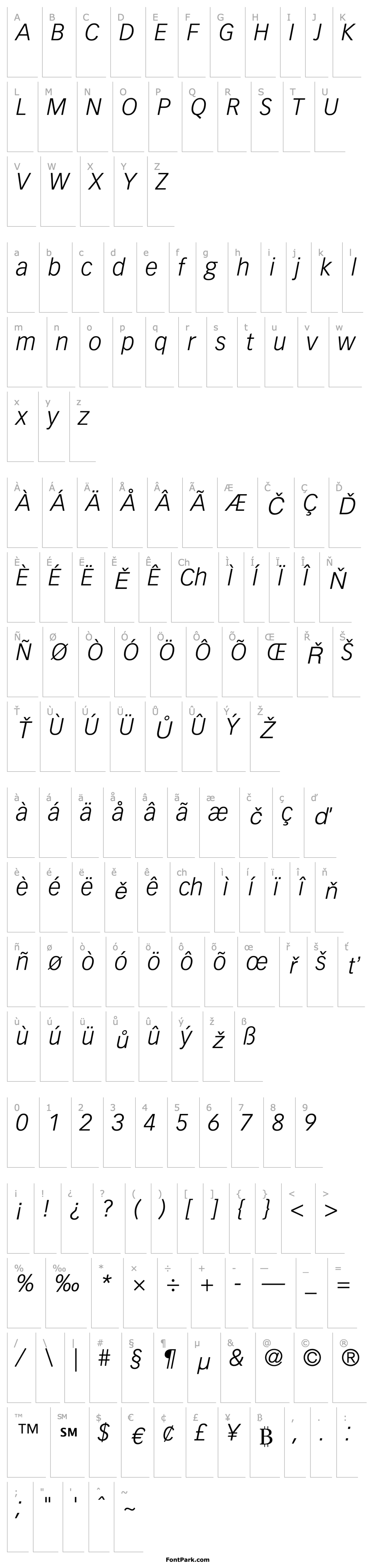 Přehled VectoraLH46-Light Italic