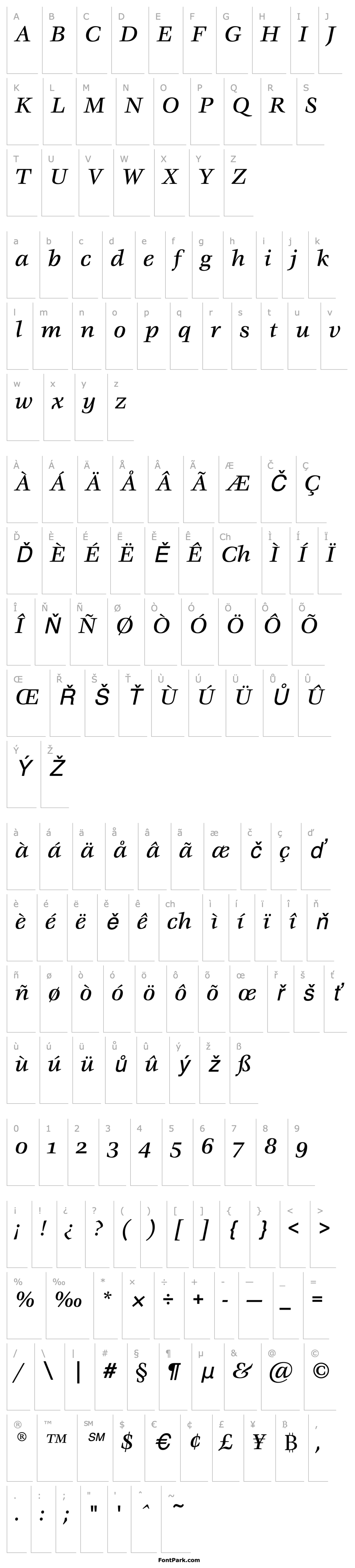 Overview VeljovicEF-MediumItalicOsF