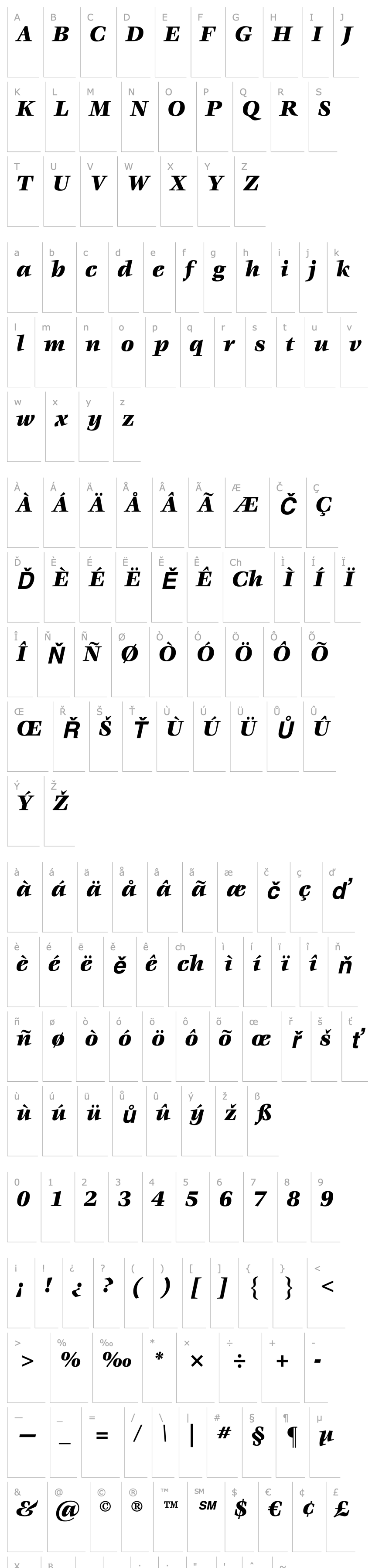 Přehled VeljovicStd-BlackItalic