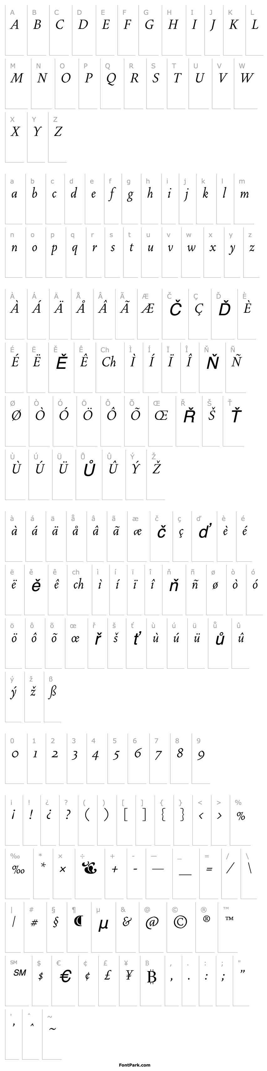 Overview VendettaLightItalic