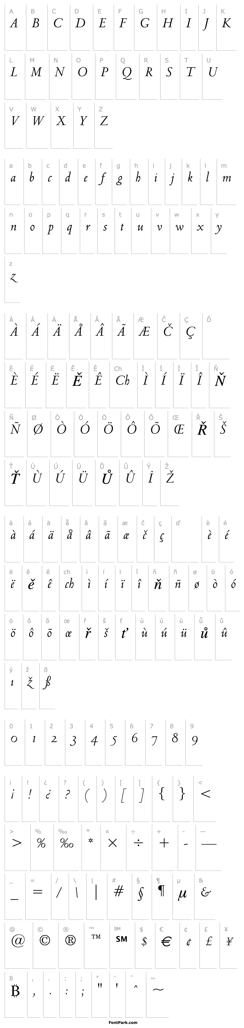 Overview Venetian 301 Italic BT