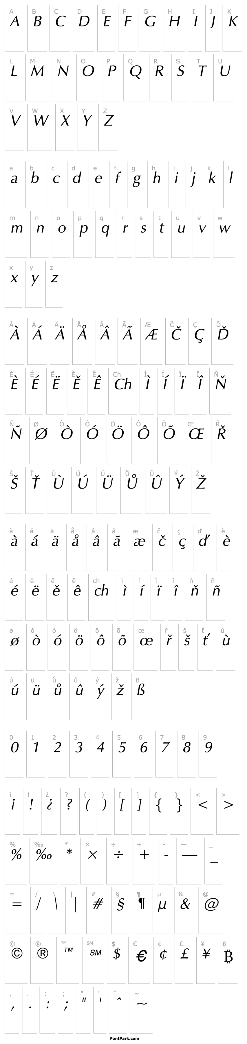 Přehled Vera Humana 95 Italic