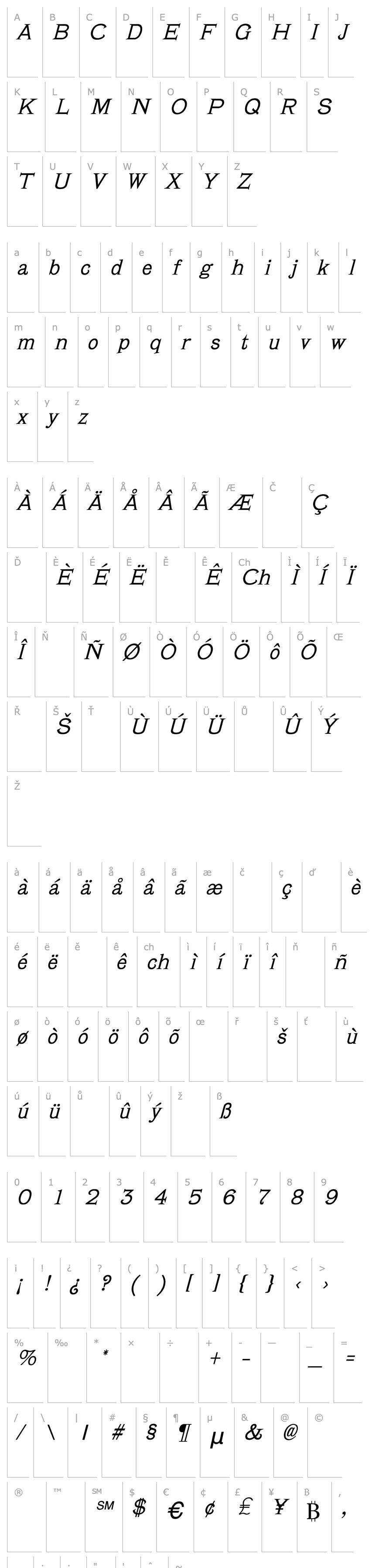 Overview Verena Italic