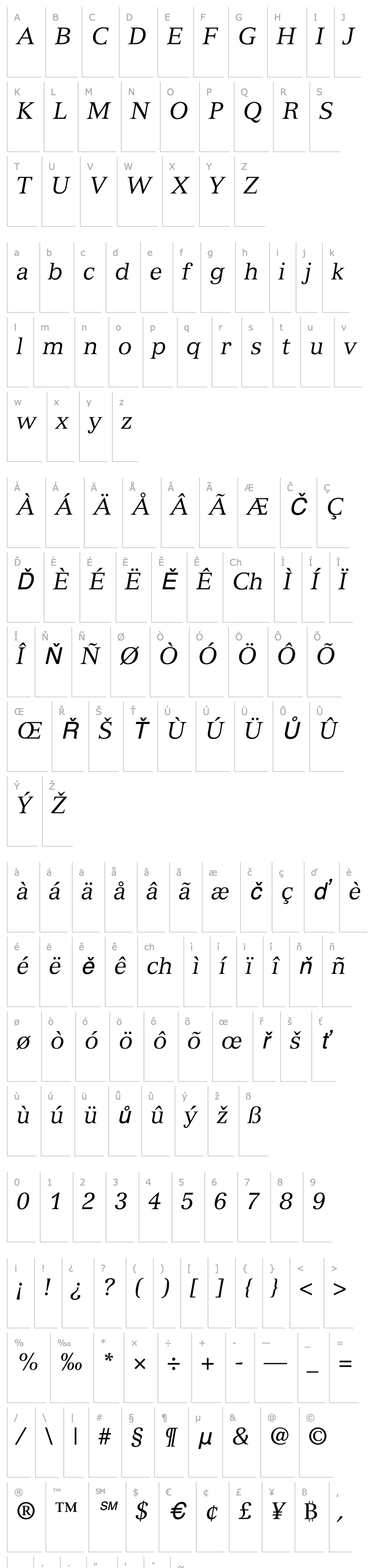 Přehled Versailles-Italic