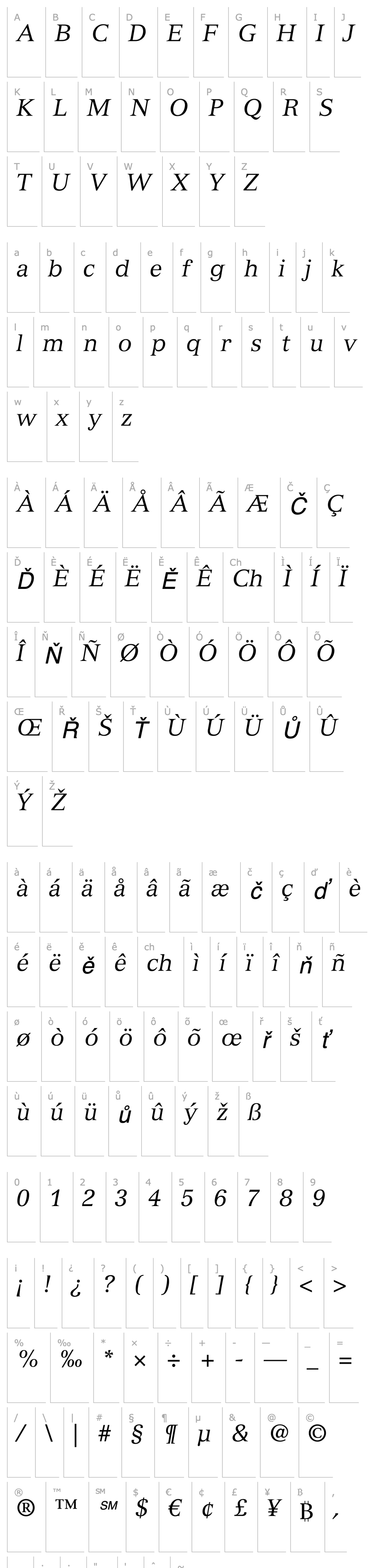 Přehled VersaillesLTStd-Italic