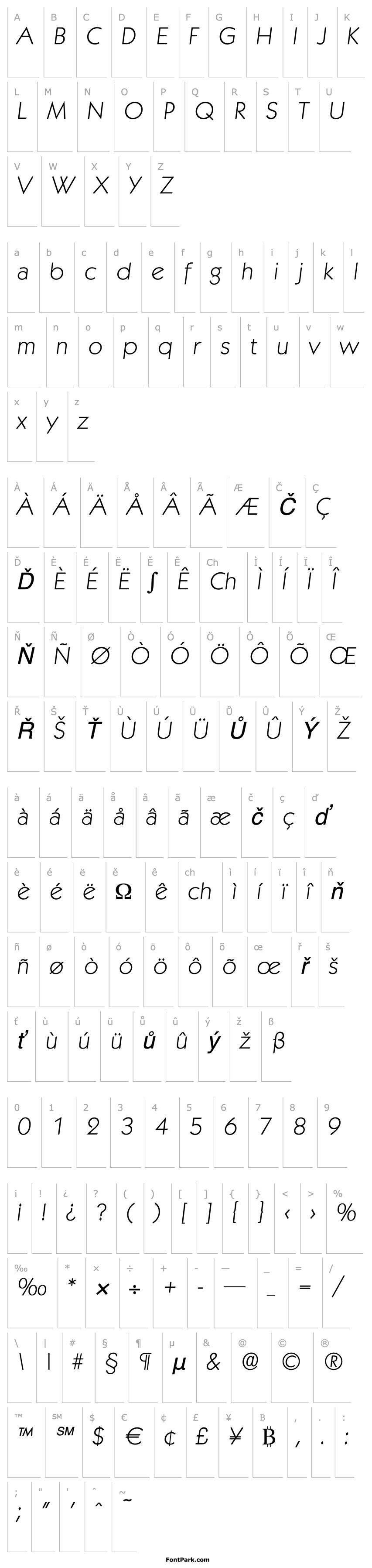 Přehled VictorBecker-ExtraLight Italic