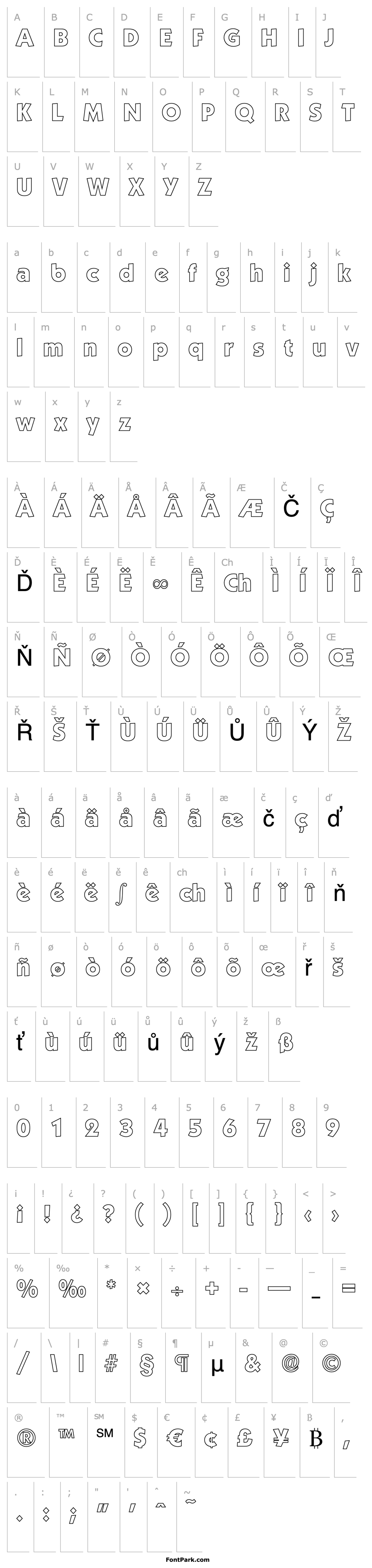 Přehled VictorBeckerOutline-ExtraBold-Regular