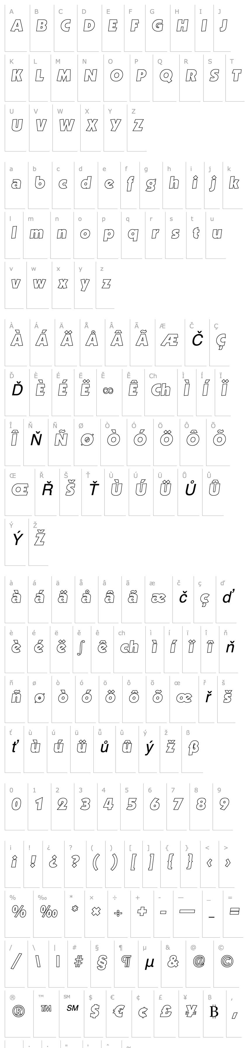 Přehled VictorBeckerOutline-Heavy-Italic