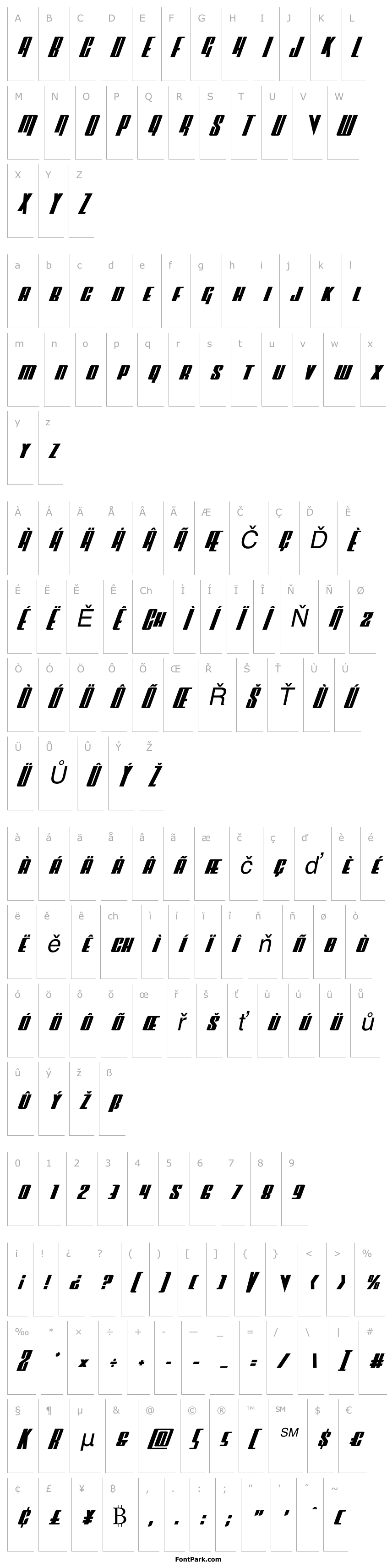 Overview Vindicator Italic