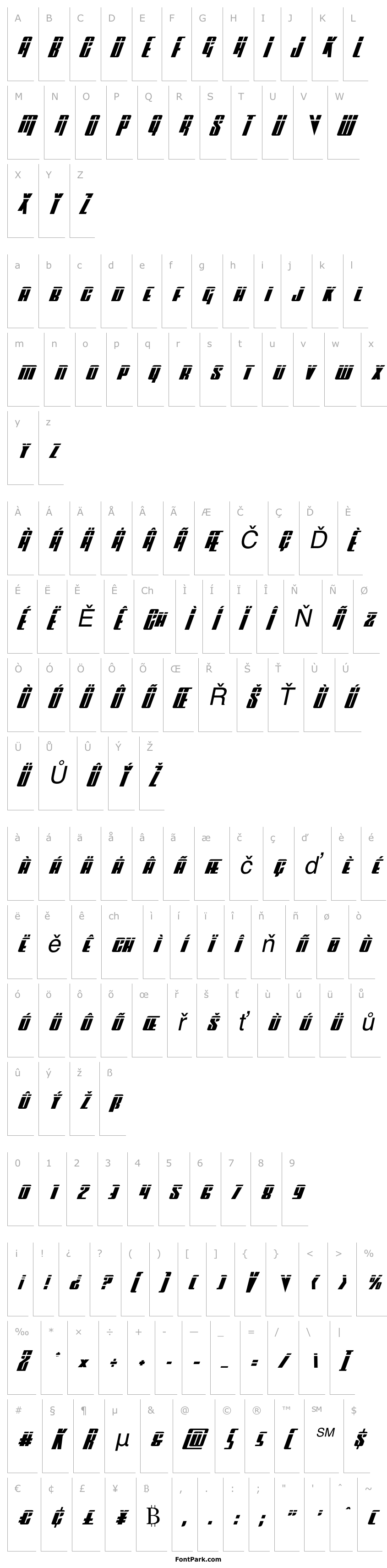 Overview Vindicator Laser Italic