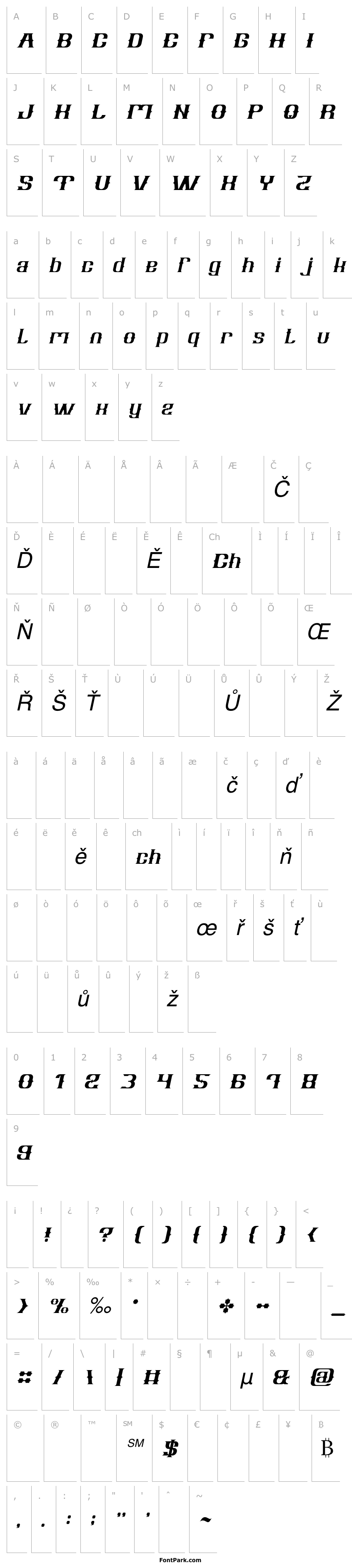 Overview Vintage Postcard Italic