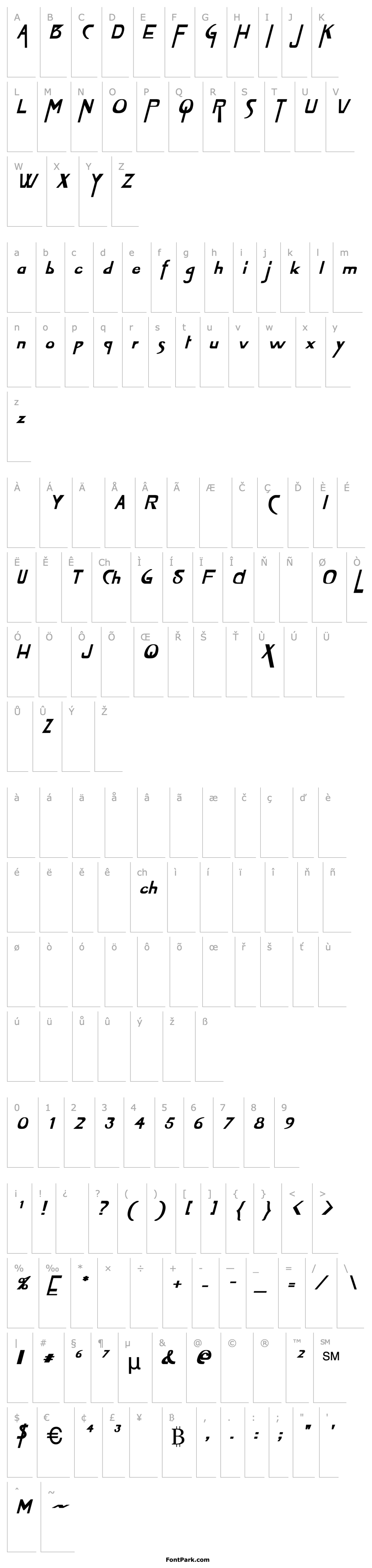 Overview VireoFont Bold Italic