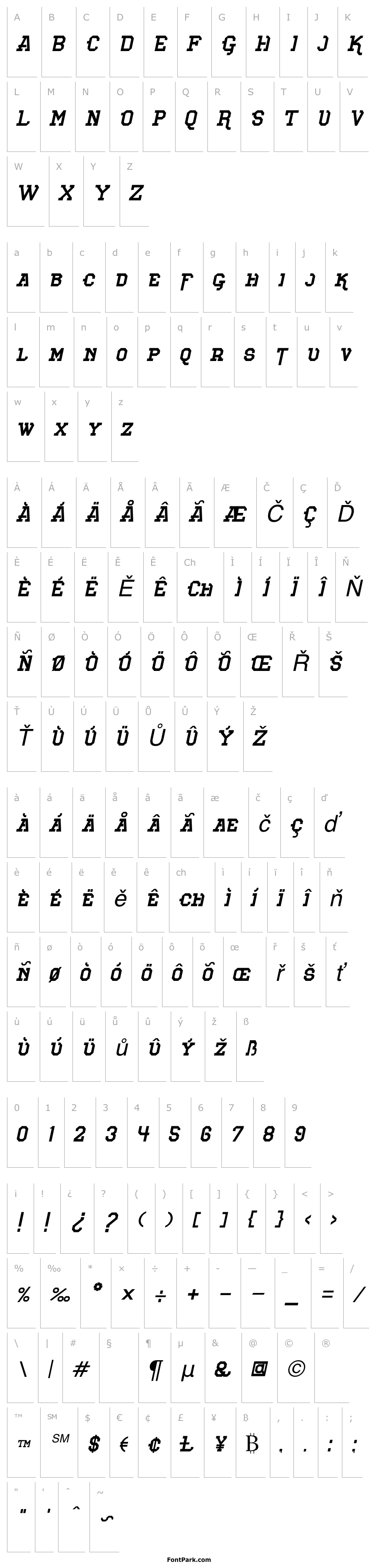 Overview Voetter-Italic