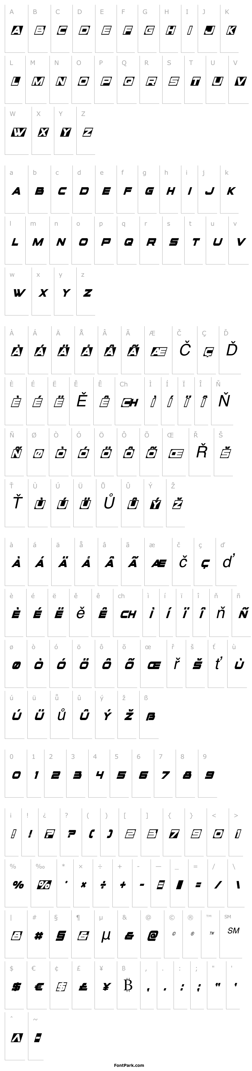 Overview voxBOX Condensed Italic