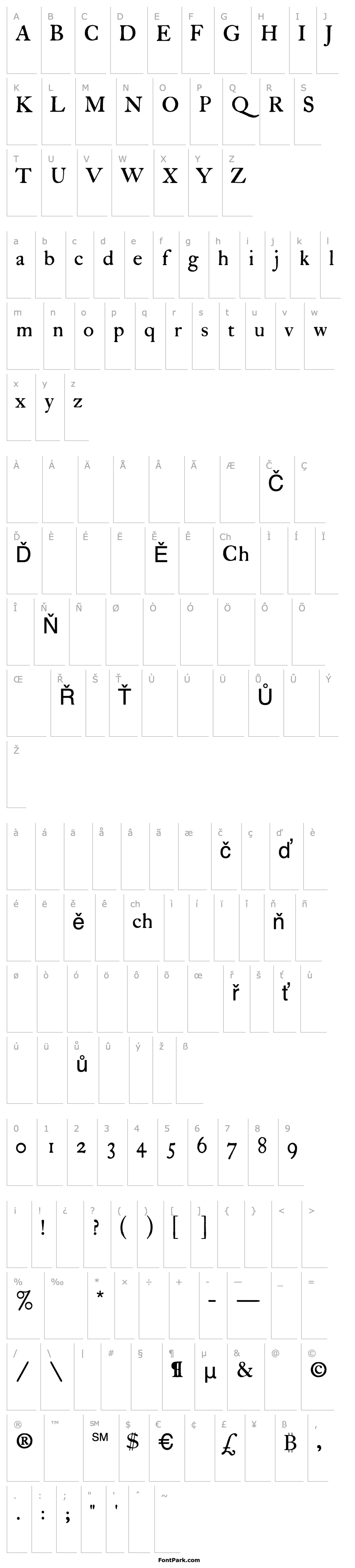 Přehled VTCualaCaslon-Roman