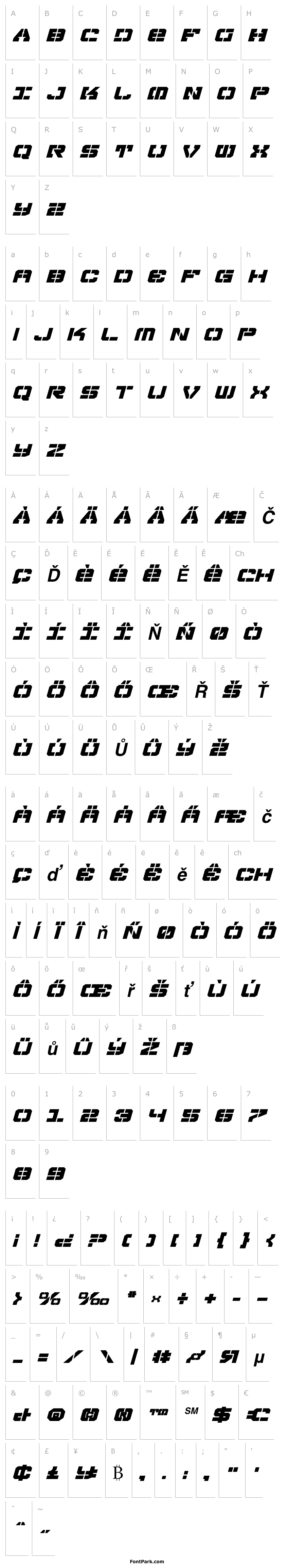 Přehled Vyper Bold Expanded Italic